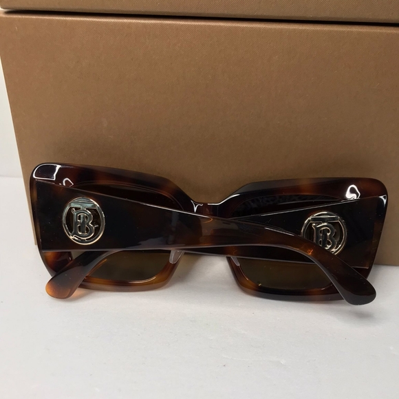 💯 OriginBurberry BE4344 Women's Square Polarised Sunglasses, Light Havana/Brown - Picture 6 of 14